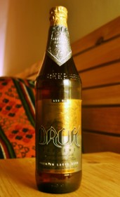 A bottle of Druk Supreme, getting ready for bed